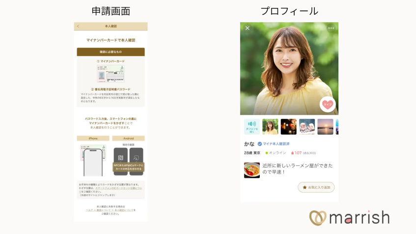 マリッシュ、本人確認にマイナンバーカード活用　不正利用を抑制し安全性向上へ